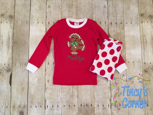 Gingerbread Girl Applique T-Shirt