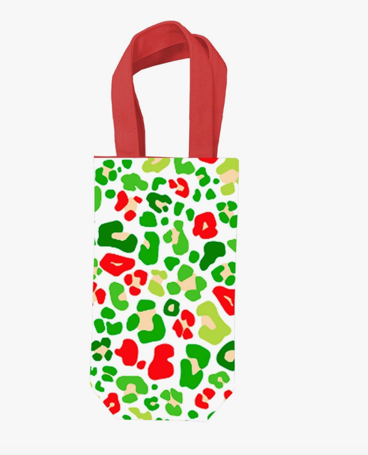 Festive Leopard Wine Bag