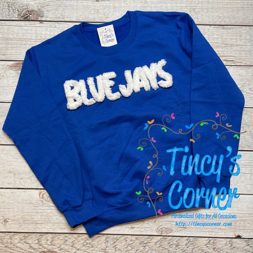 Blue Jays Chenille Yarn Embroidery Sweatshirt