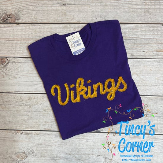 Vikings Fringe Embroidery T-Shirt