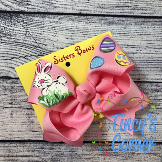Easter Bunny Pink Hair Bow