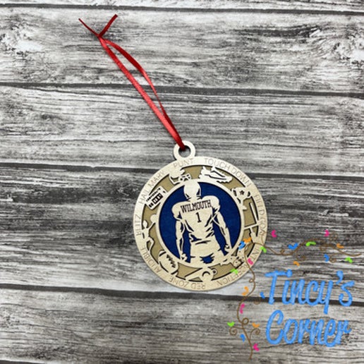 Football Player Christmas Ornament