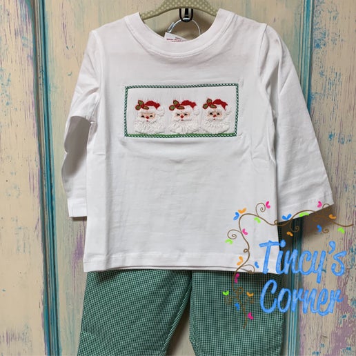 Santa Smocked Pants Set