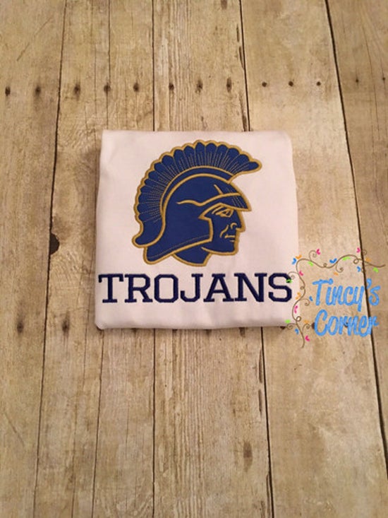 Trojan Head Applique T-Shirt