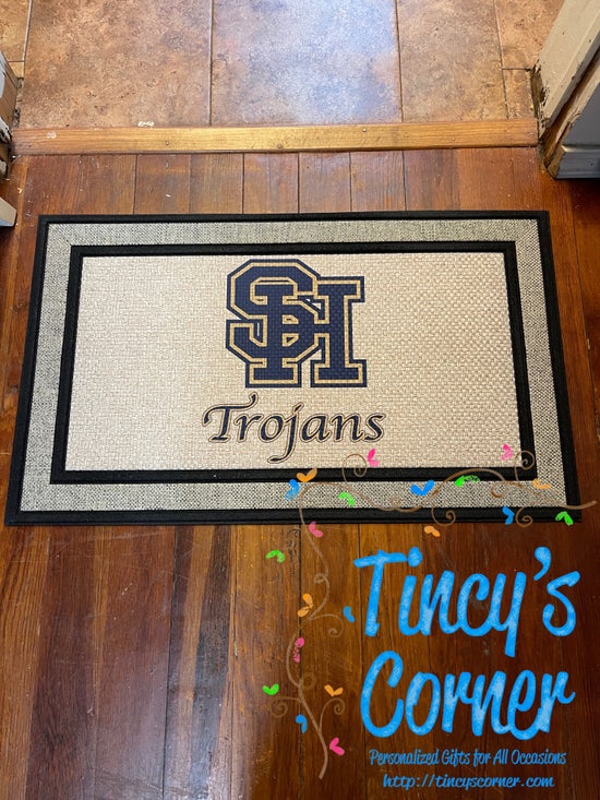 SH Interlock Trojans Door Mat