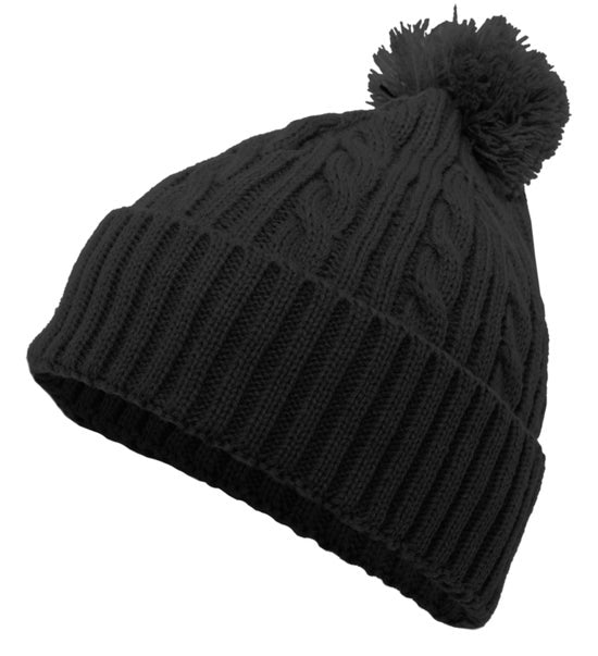 Cable Knit Pom Beanie