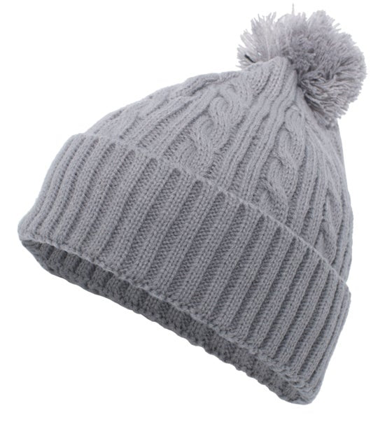 Cable Knit Pom Beanie