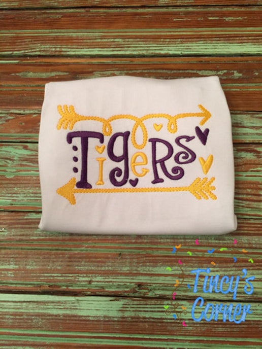 Tigers Arrow Embroidery T-Shirt