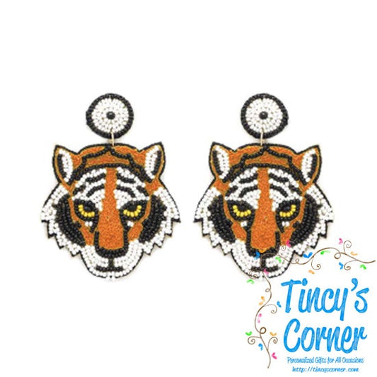 Tiger Beaded Earrings