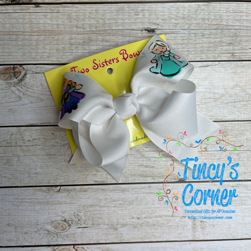 Snow Sisters White Hair Bow