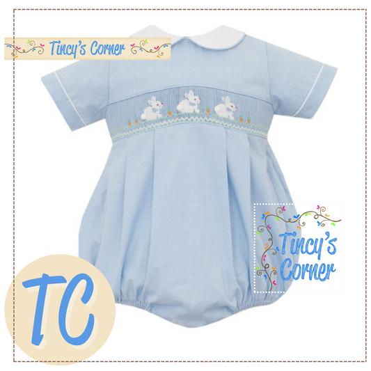 Smocked Bunnies Boy Bubble