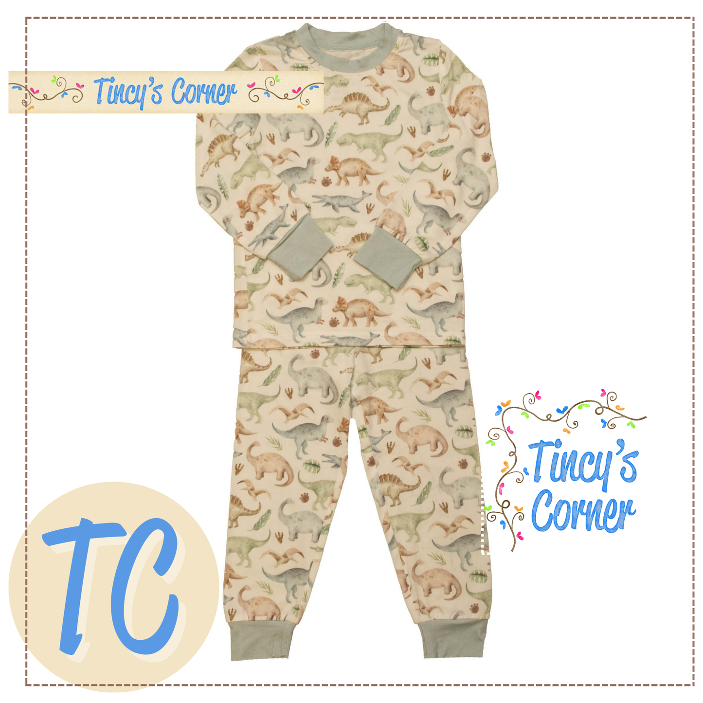 Dino Bamboo PJs