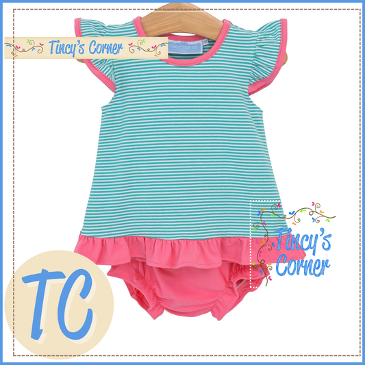 Mary Margaret Stripe Diaper Set