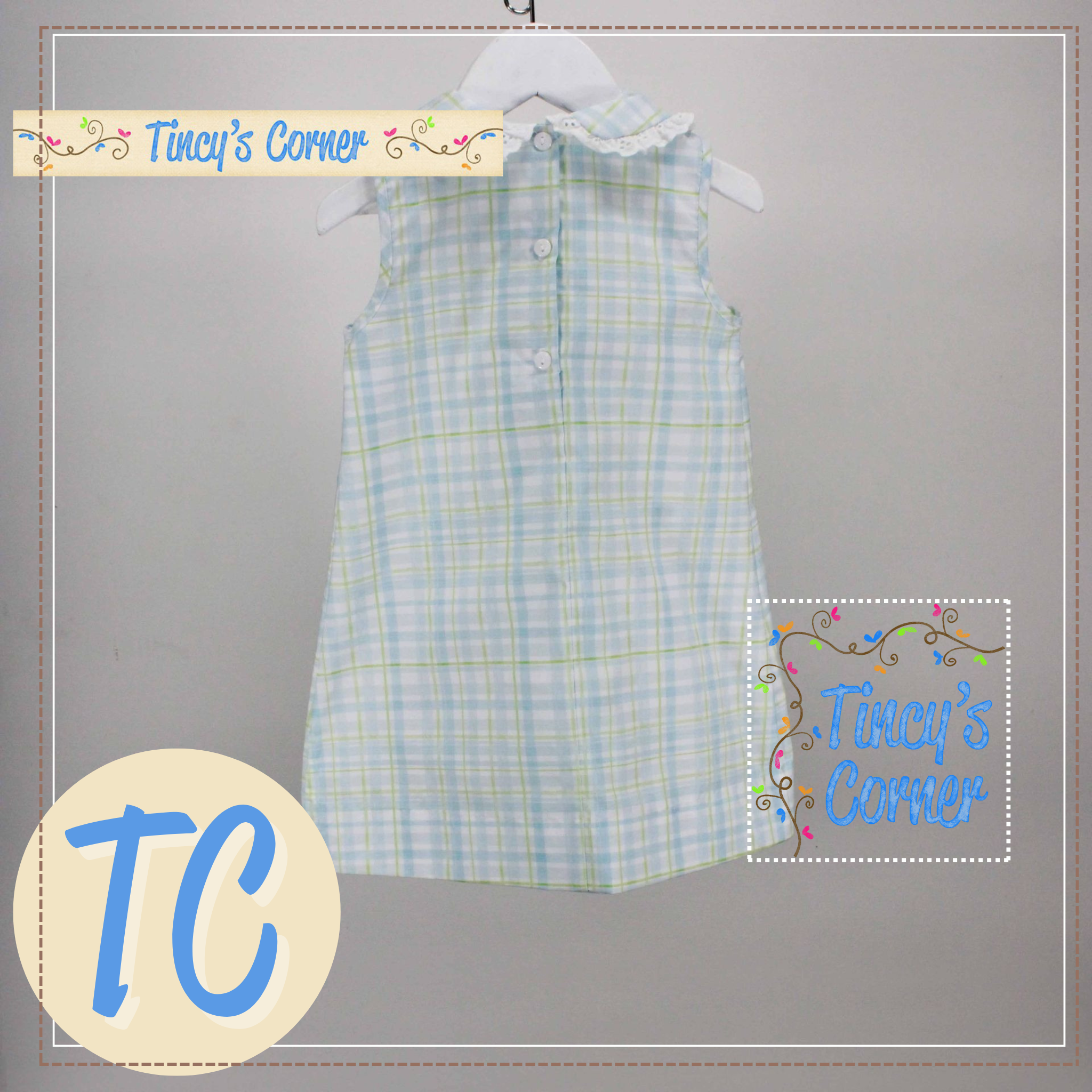 Blue Green Plaid Dress