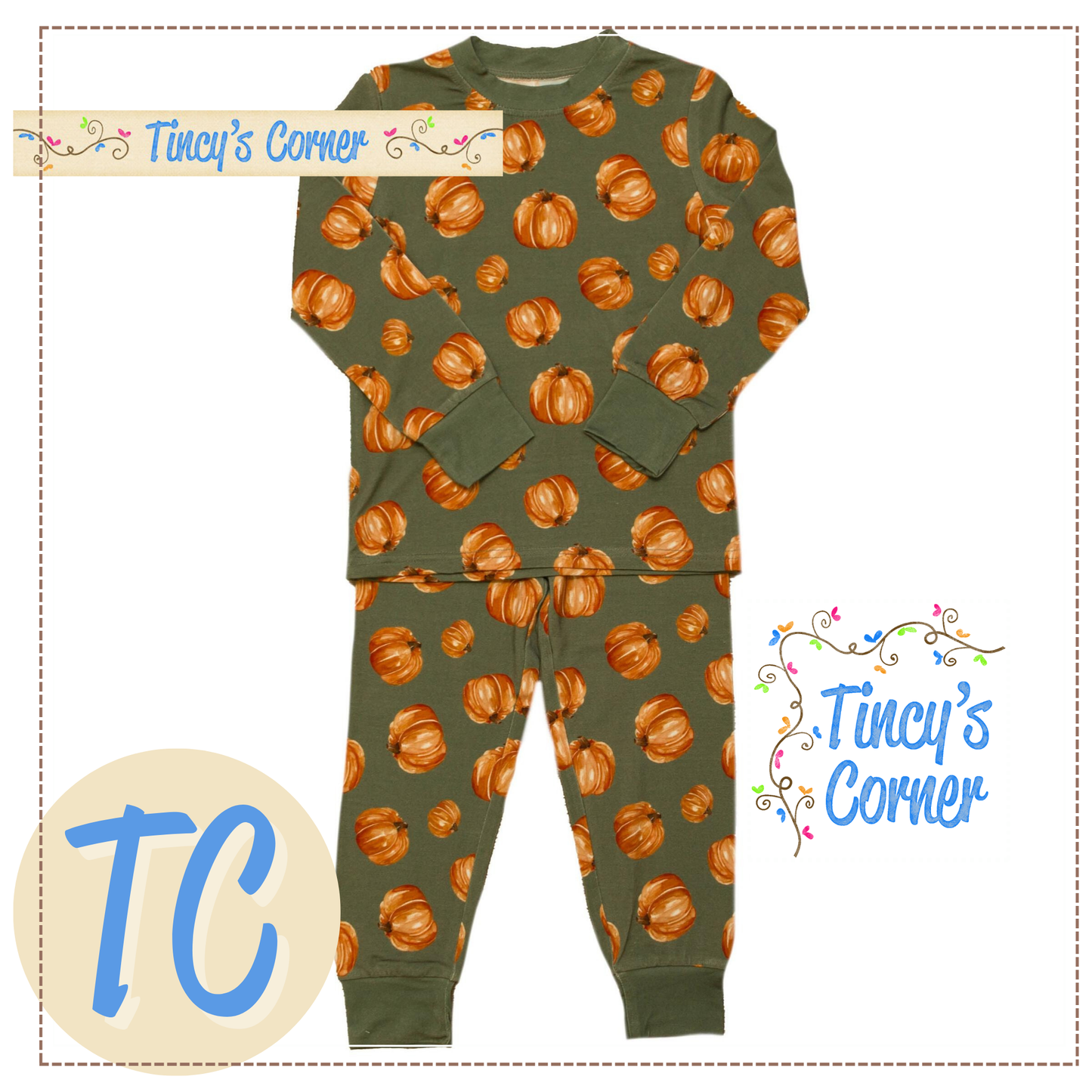 Fall Pumpkins Bamboo PJs