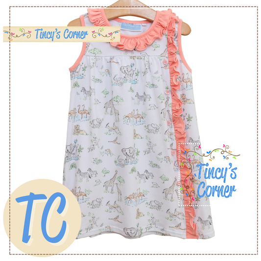 Safari Animals Ruffle Dress