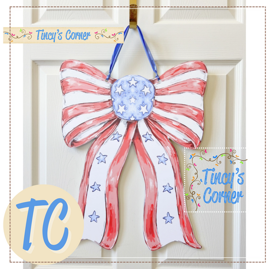 Patriotic Bow Door Hanger