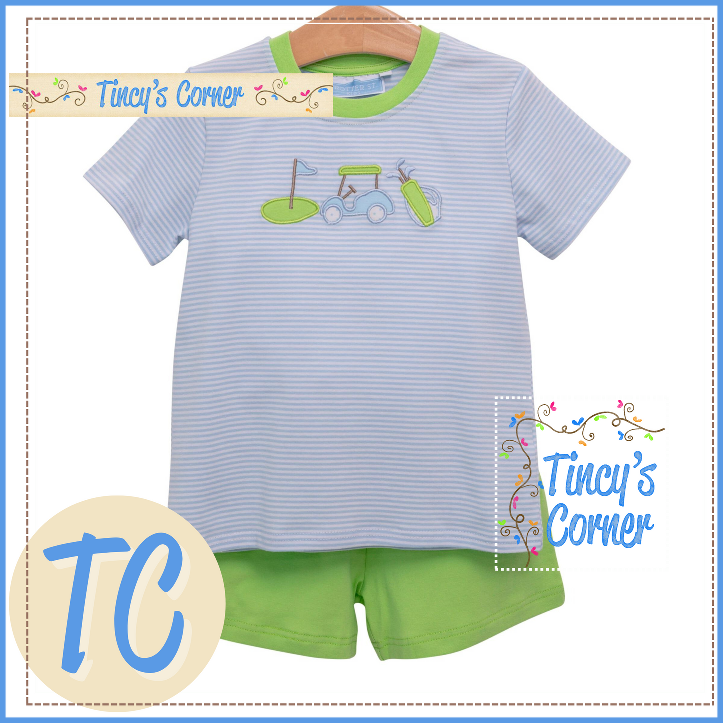 Golf Trio Applique Short Set