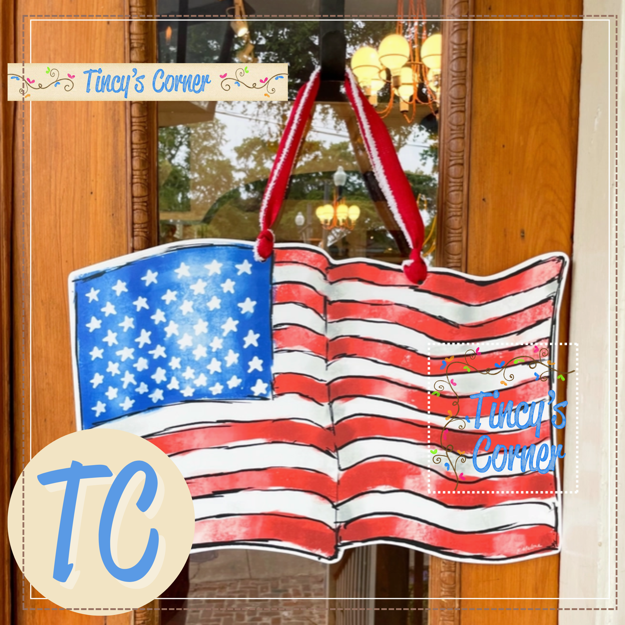 American Flag Door Hanger