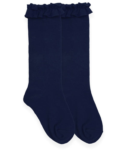 School Ruffle Knee High Socks