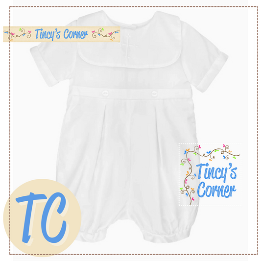 Embroidered Cross Christening Romper