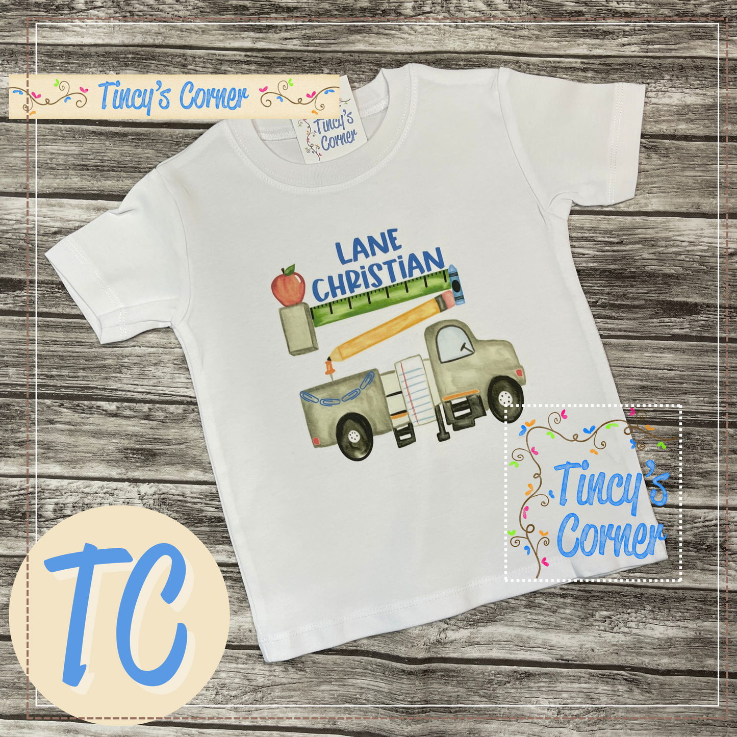 School Supplies Lineman Truck T-Shirt