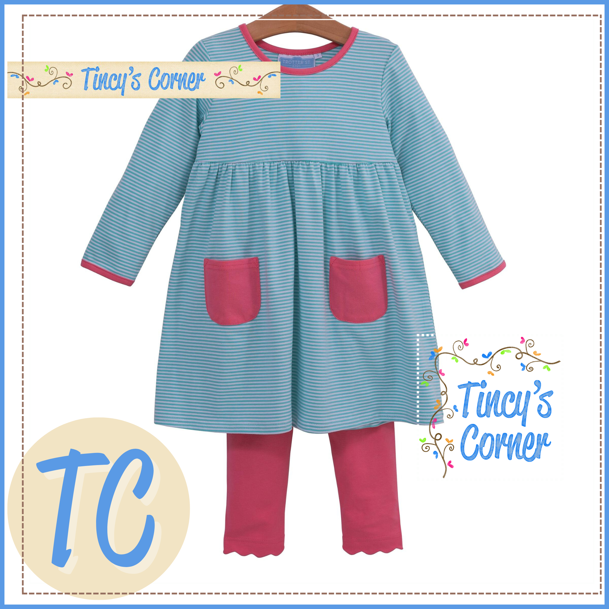 Girl's Annie Stripe Pants Set