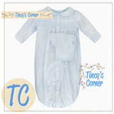 Neutral Smocked Bag
