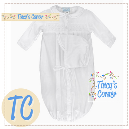 Neutral Smocked Bag