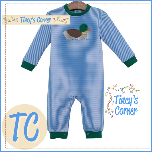 Boy's Long Sleeve Duck Romper