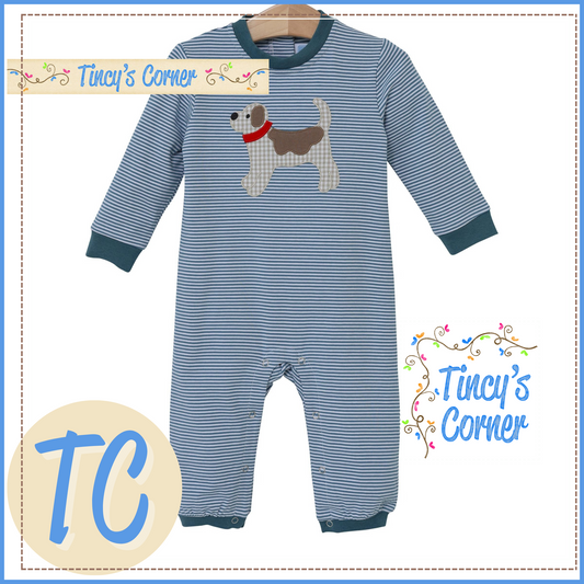 Boy's Long Sleeve Dog Romper