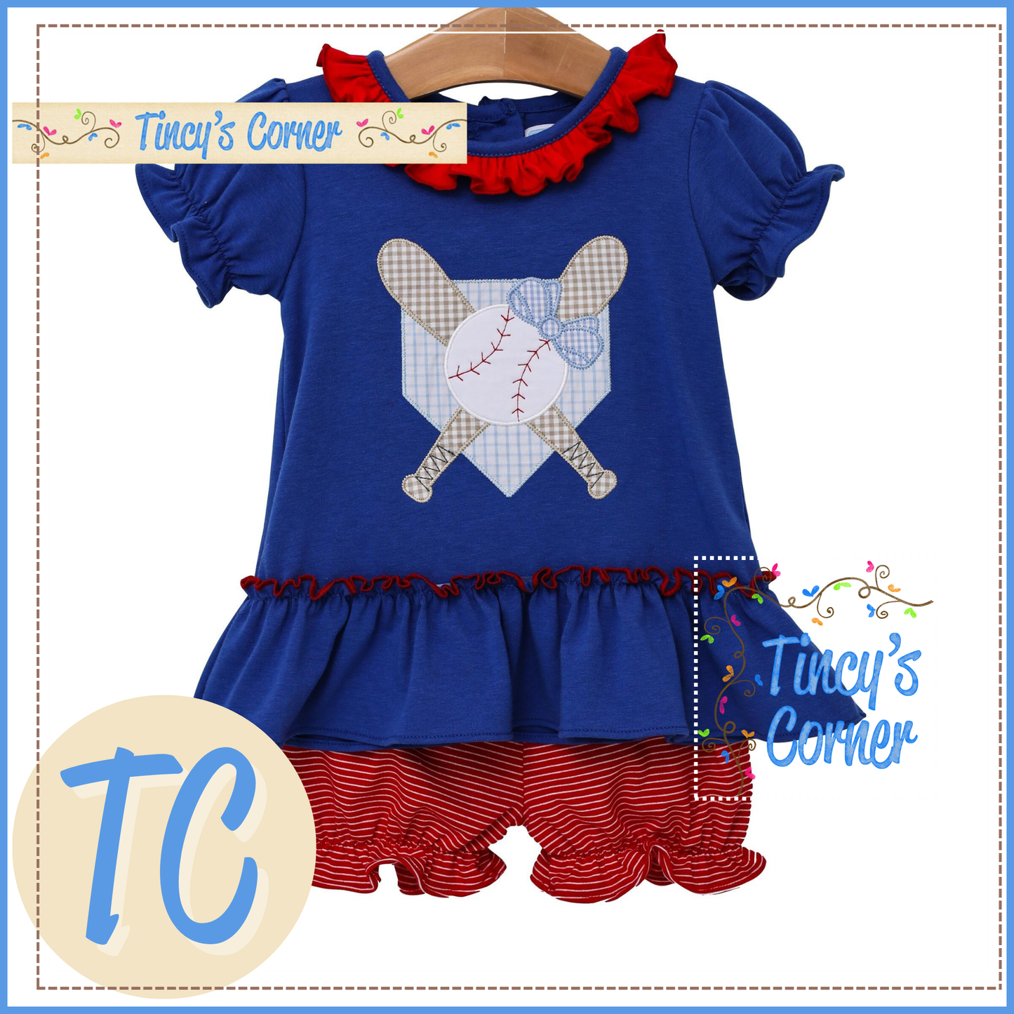 Homerun Applique Bloomer Set