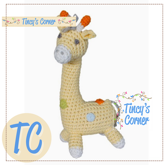 Giraffe Hand-Crochet Rattle