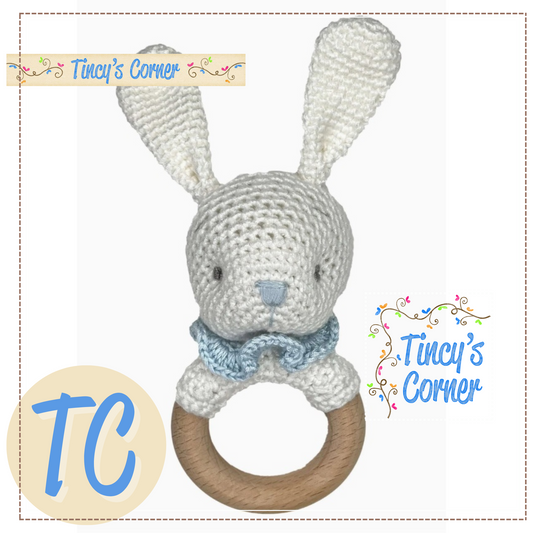 Bunny Bamboo Crochet Woodring Rattle