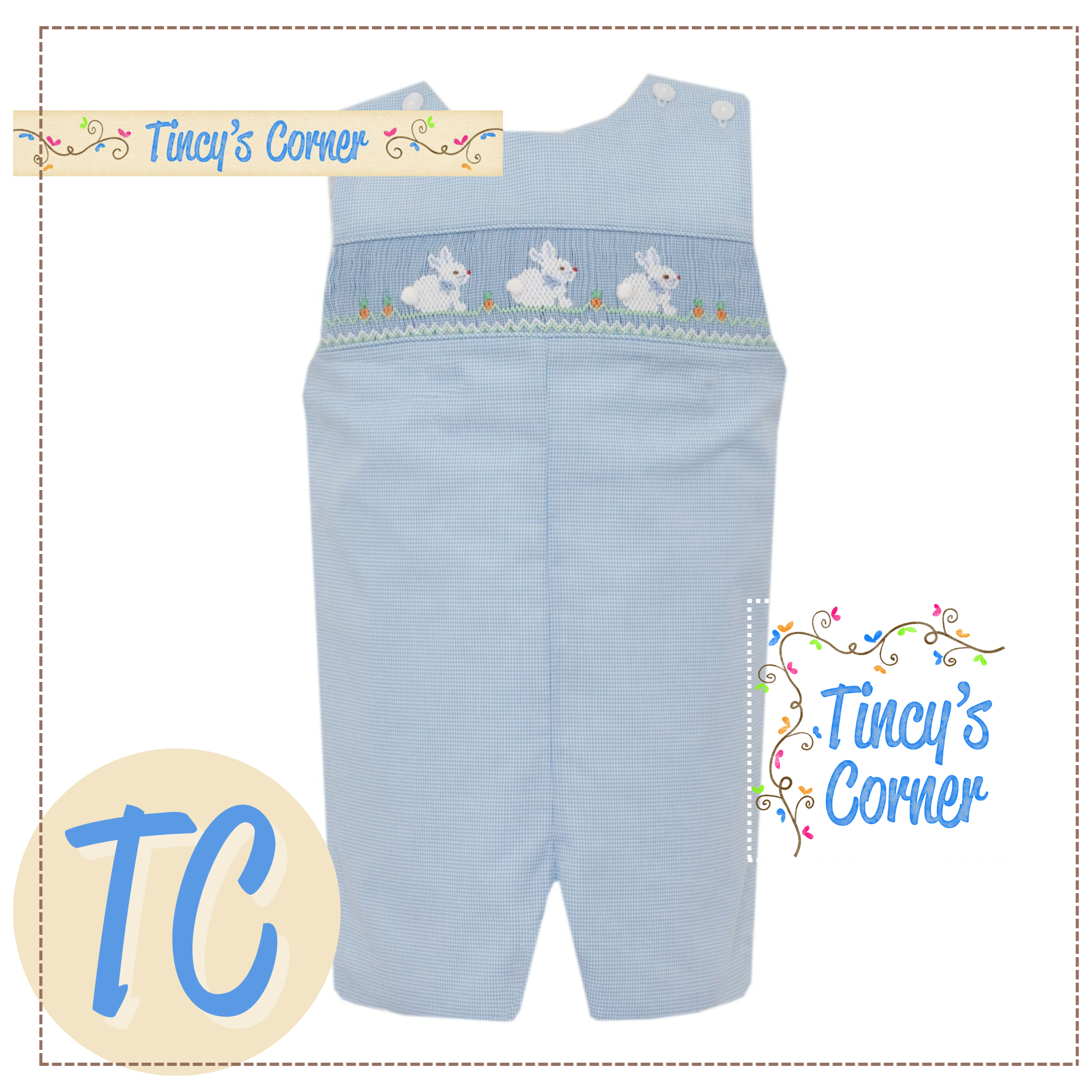 Smocked Bunnies Boy Jon Jon