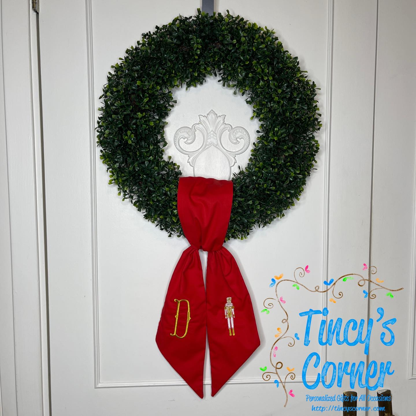 Nutcracker with Initial Wreath Sash