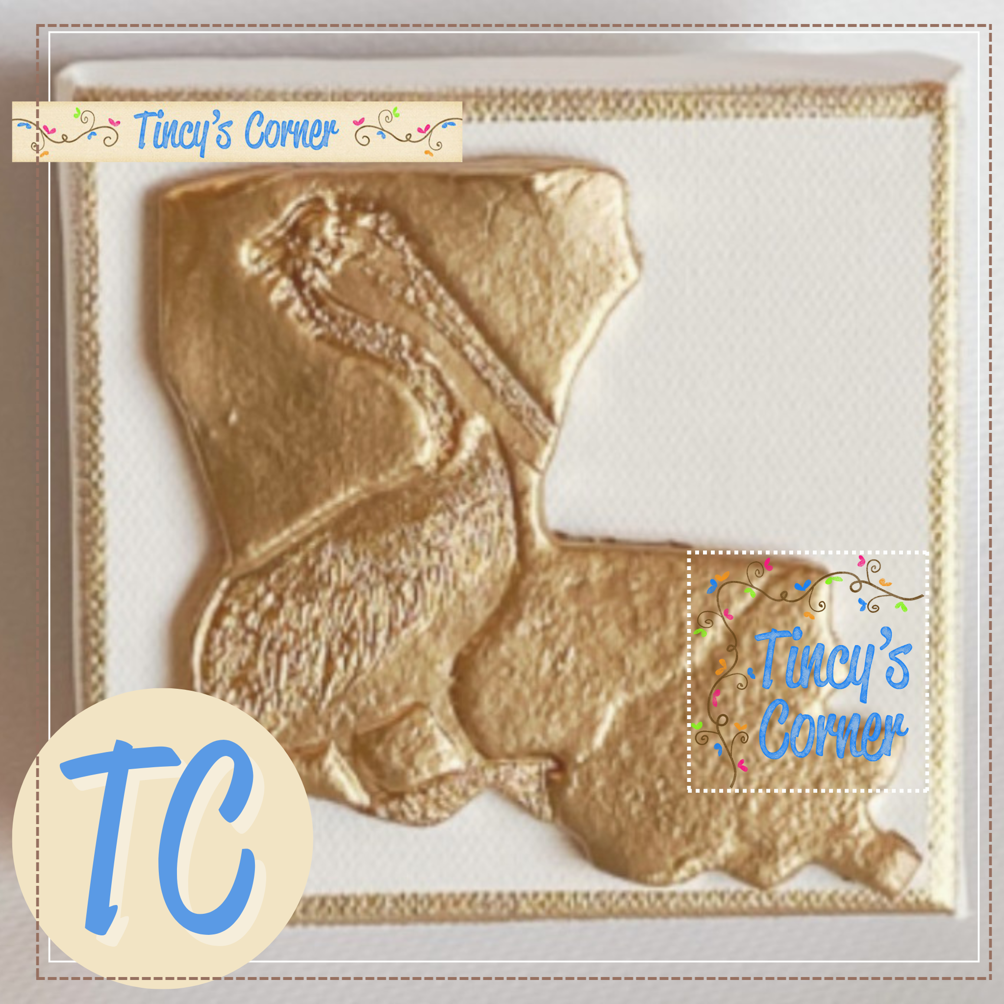 Gold Gilded Louisiana Pelican Canvas