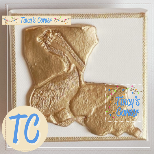 Gold Gilded Louisiana Pelican Canvas