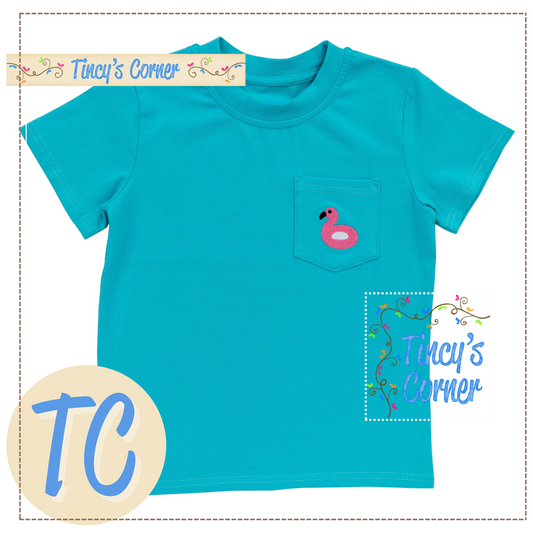 Flamingo Pocket Tee Short Set