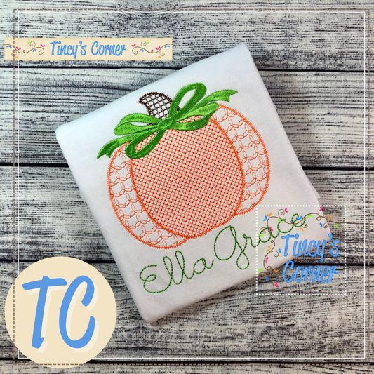 Motif Pumpkin Embroidery T-Shirt