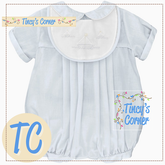 Sailboat Embroidery Romper