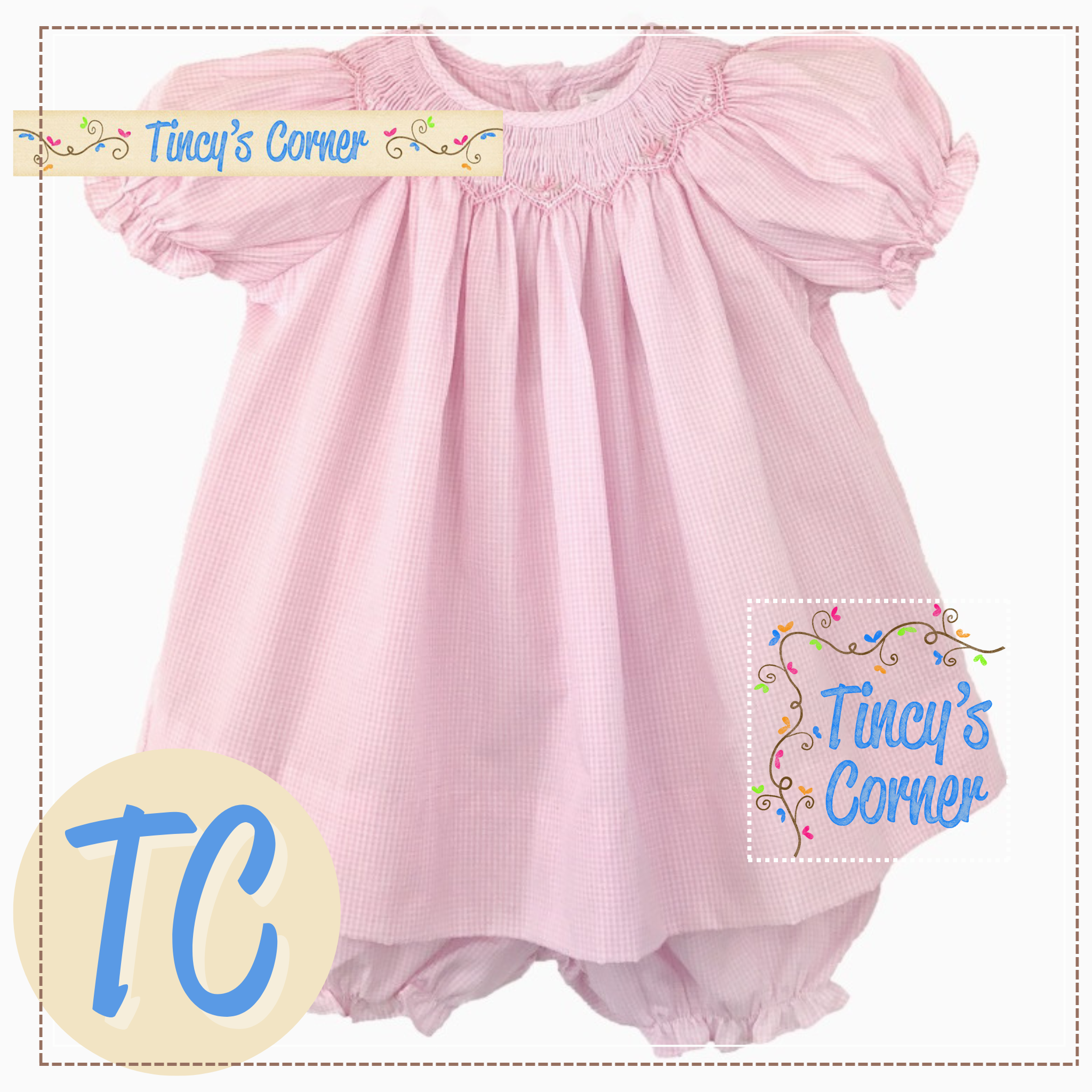 Bishop Zig-Zag Smocked Dress