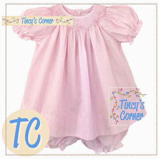 Bishop Zig-Zag Smocked Dress