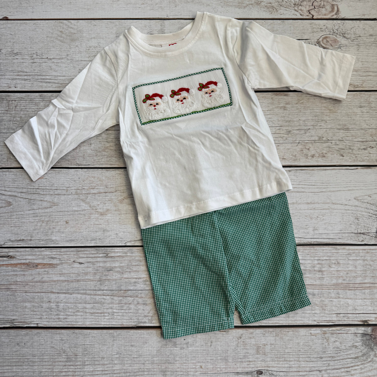 Santa Smocked Pants Set