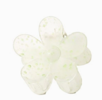 Translucent White Flower Claw Clip