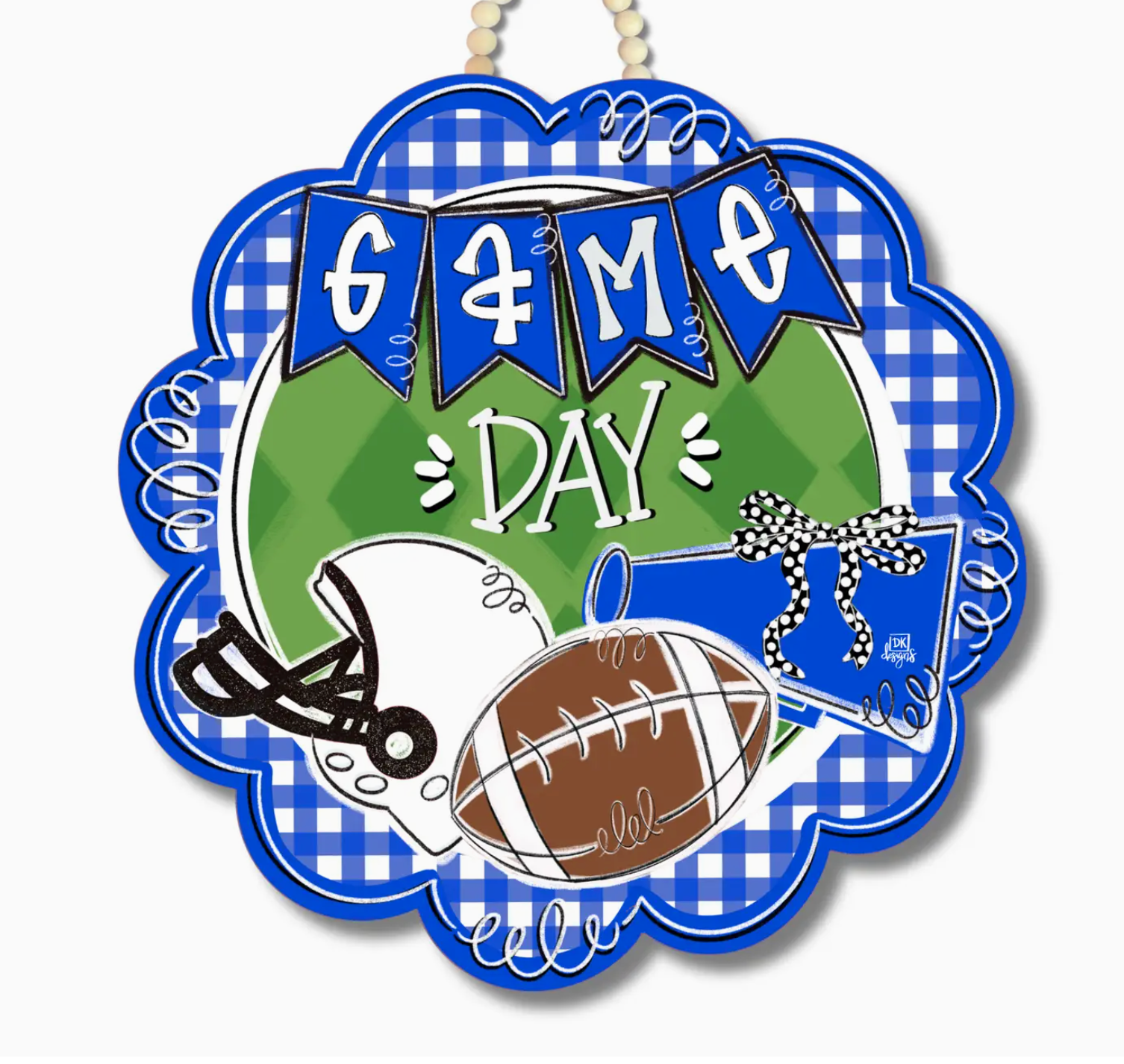 Game Day Scallop Door Hanger
