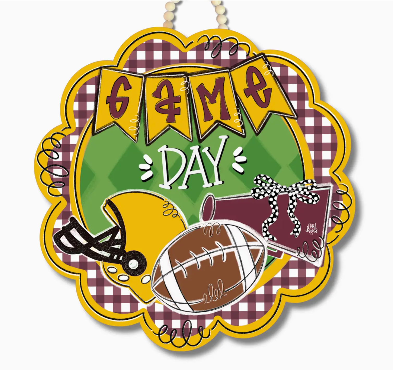Game Day Scallop Door Hanger