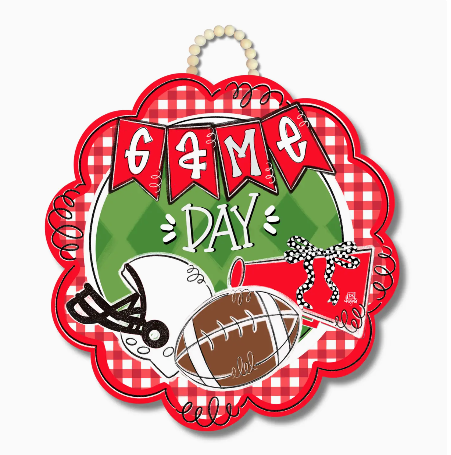 Game Day Scallop Door Hanger