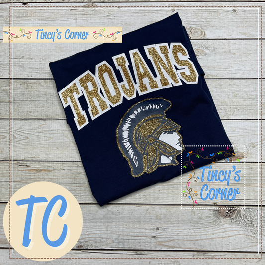 Trojans Trojan Head Glitter