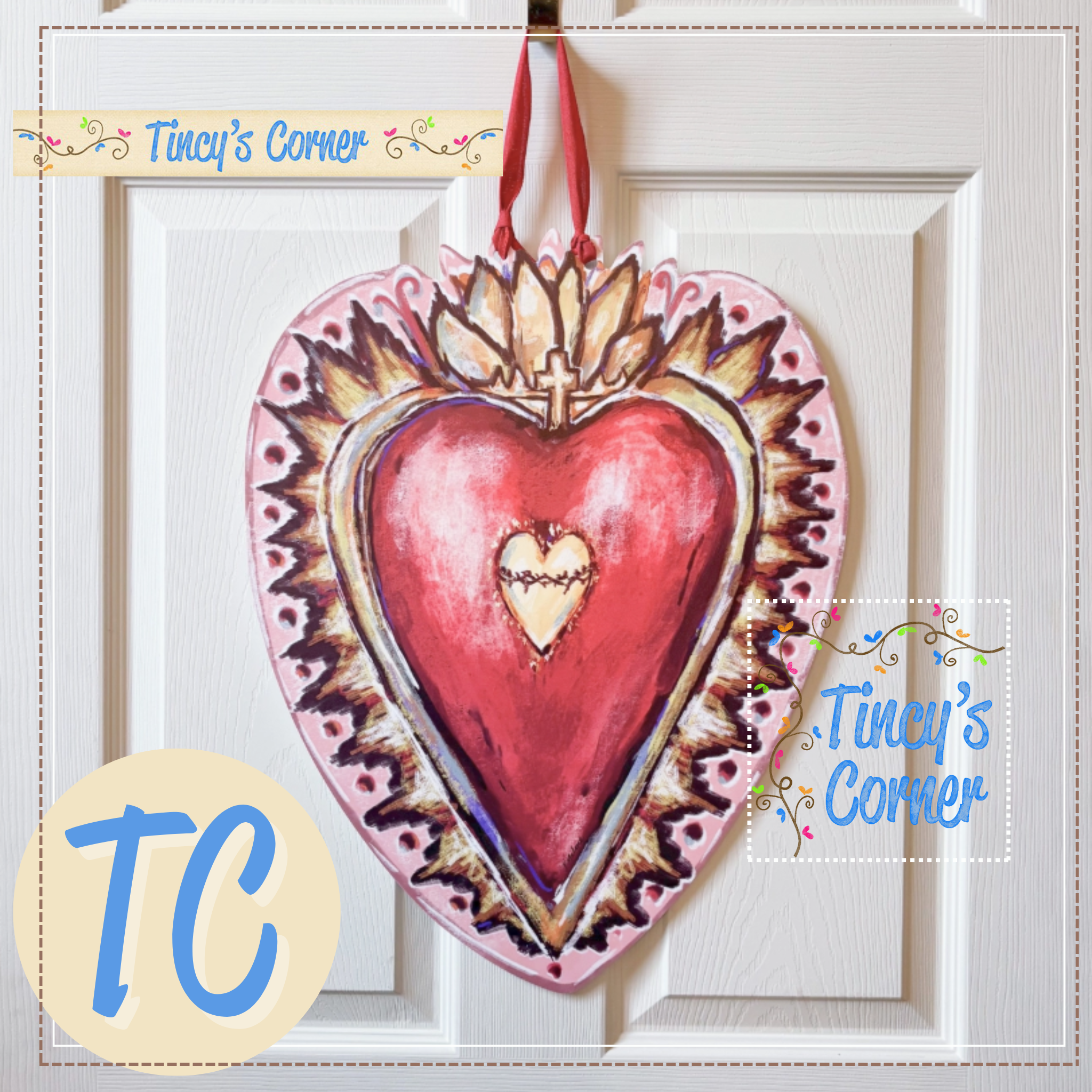Sacred Heart Door Hanger